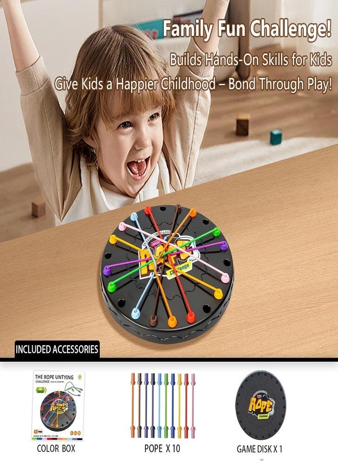 FOROLY Rope Untangling Puzzle Game,Twisted Rope Puzzle for Kids & Adults,Family Travel Party Games with Multi-Level Challenges, Educational Strategy Board Game for Parties - Image 3